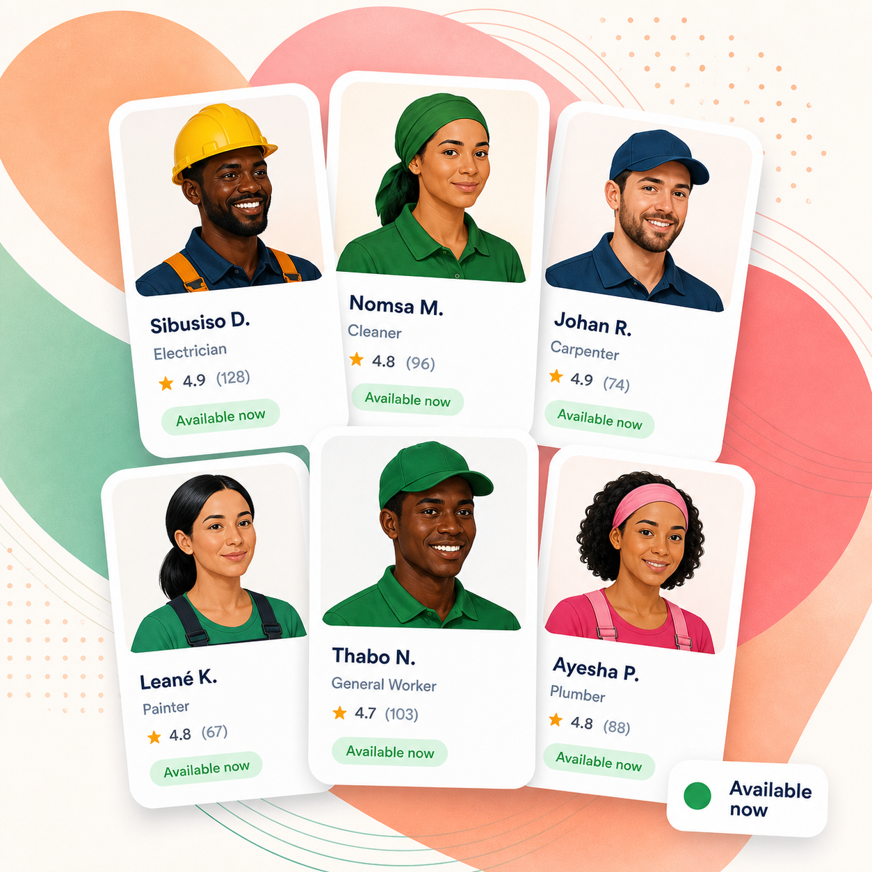 placr marketplace banner preview showing diverse worker cards and availability states